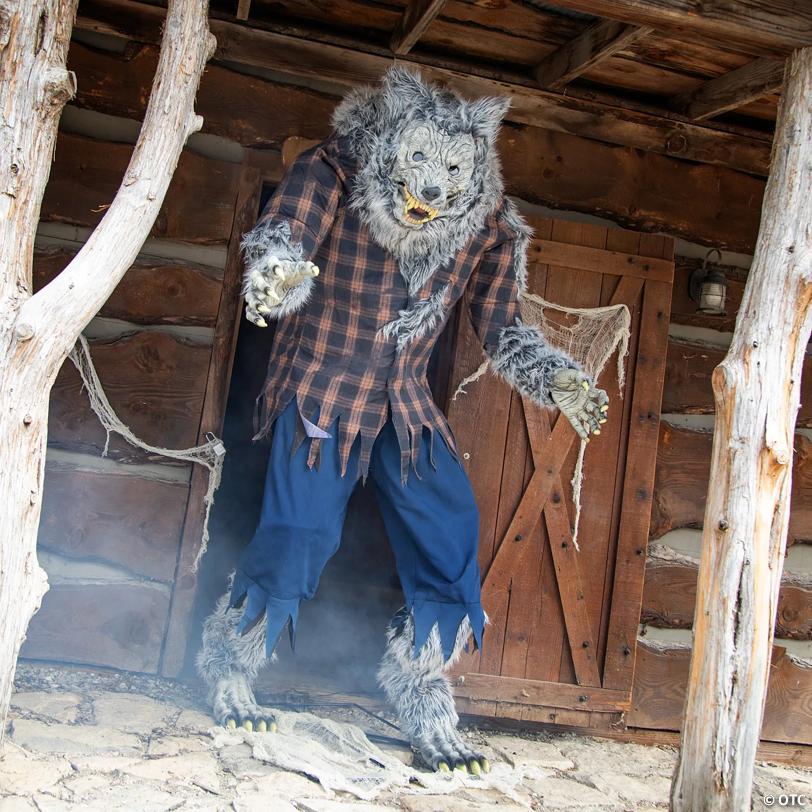 90" Animated Hulking Werewolf in Shirt & Pants Halloween Decoration