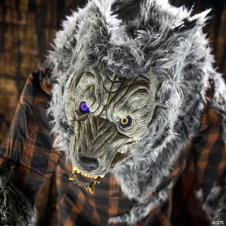 7.5-Foot Animated Hulking Werewolf in Shirt and Pants Halloween Decoration