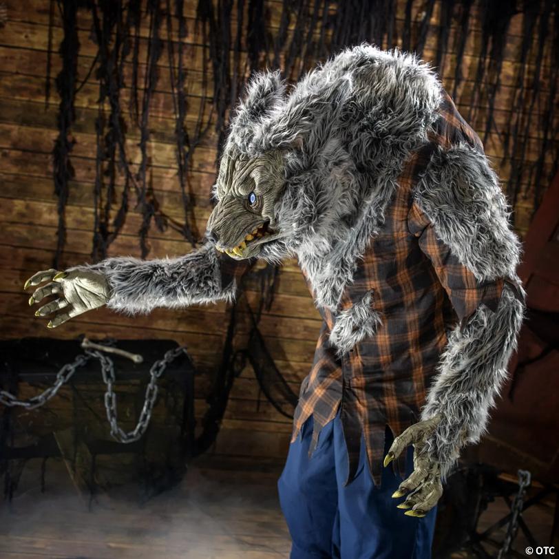 90" Animated Hulking Werewolf in Shirt & Pants Halloween Decoration
