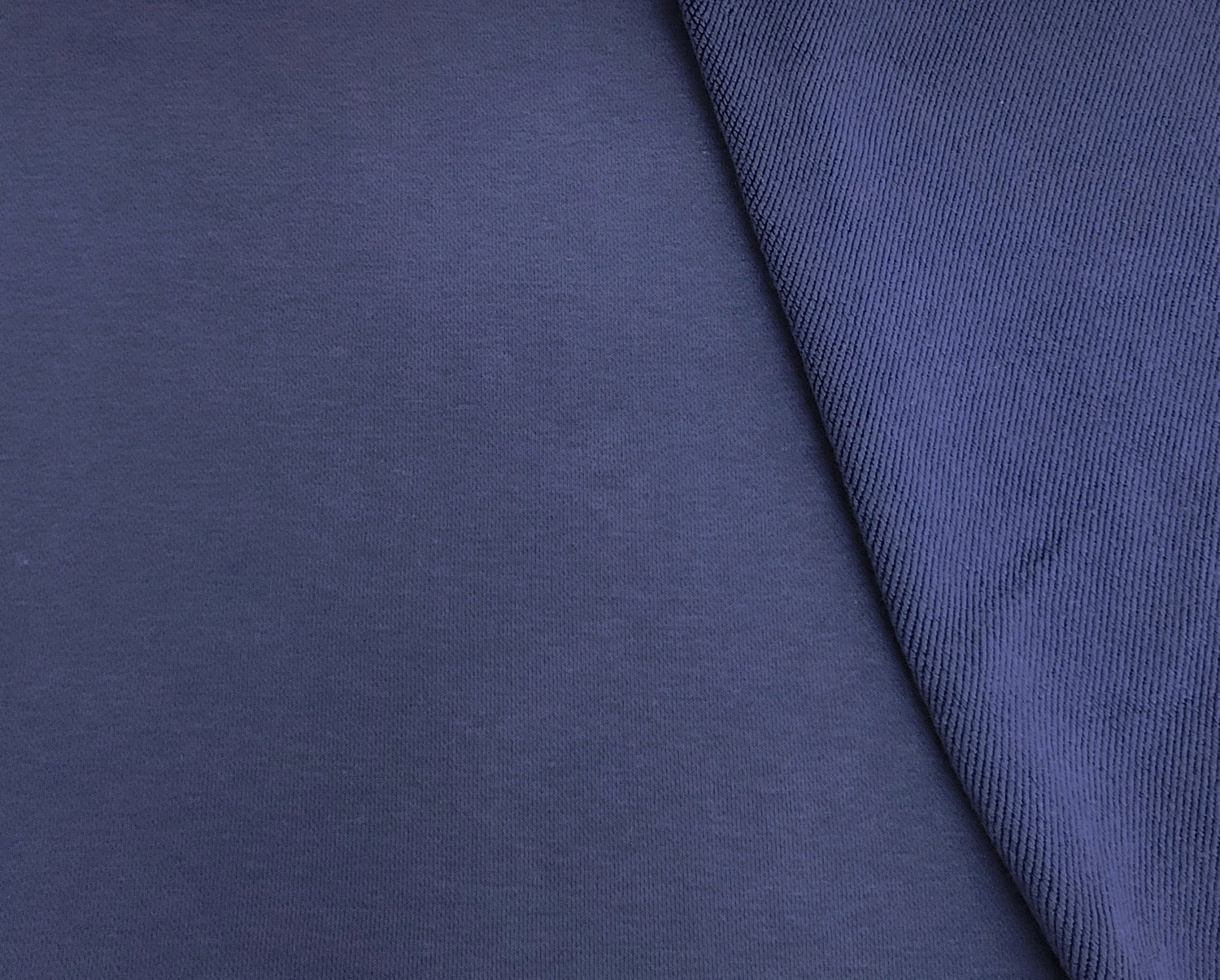 French Terry Knit Navy Silk Cotton