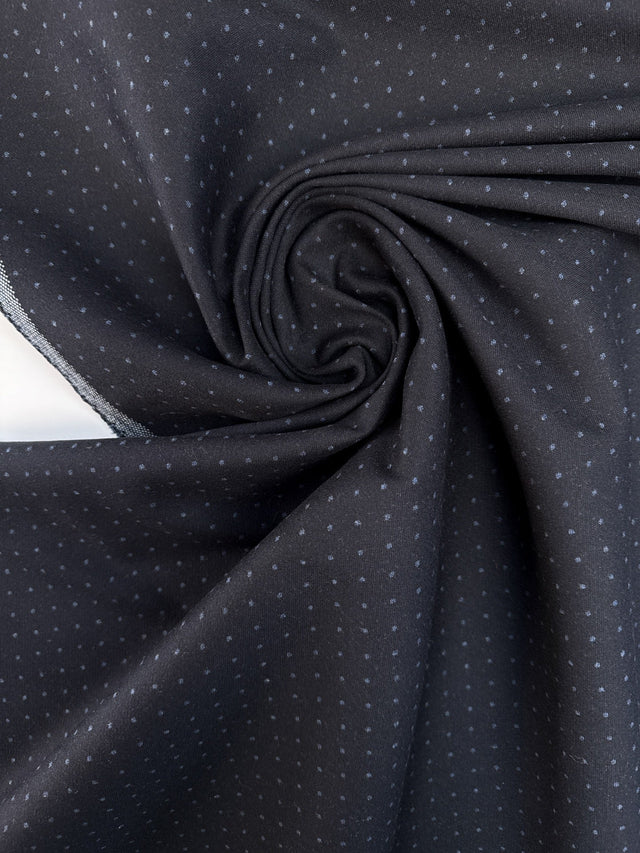 Cotton Jacquard Blue Polka Dot