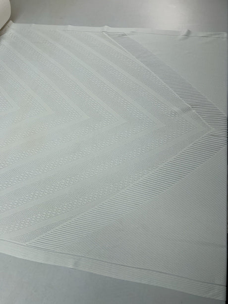Polyamide Elastane Knitted Fabric White Geometric Print