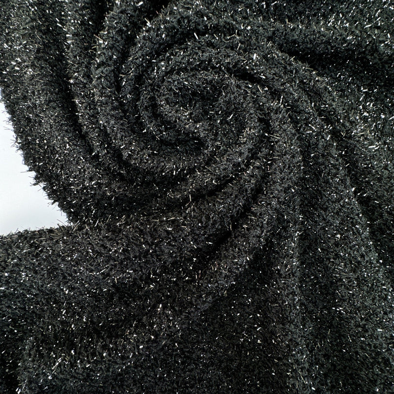 Black Lurex Polyester Knitted Fabric
