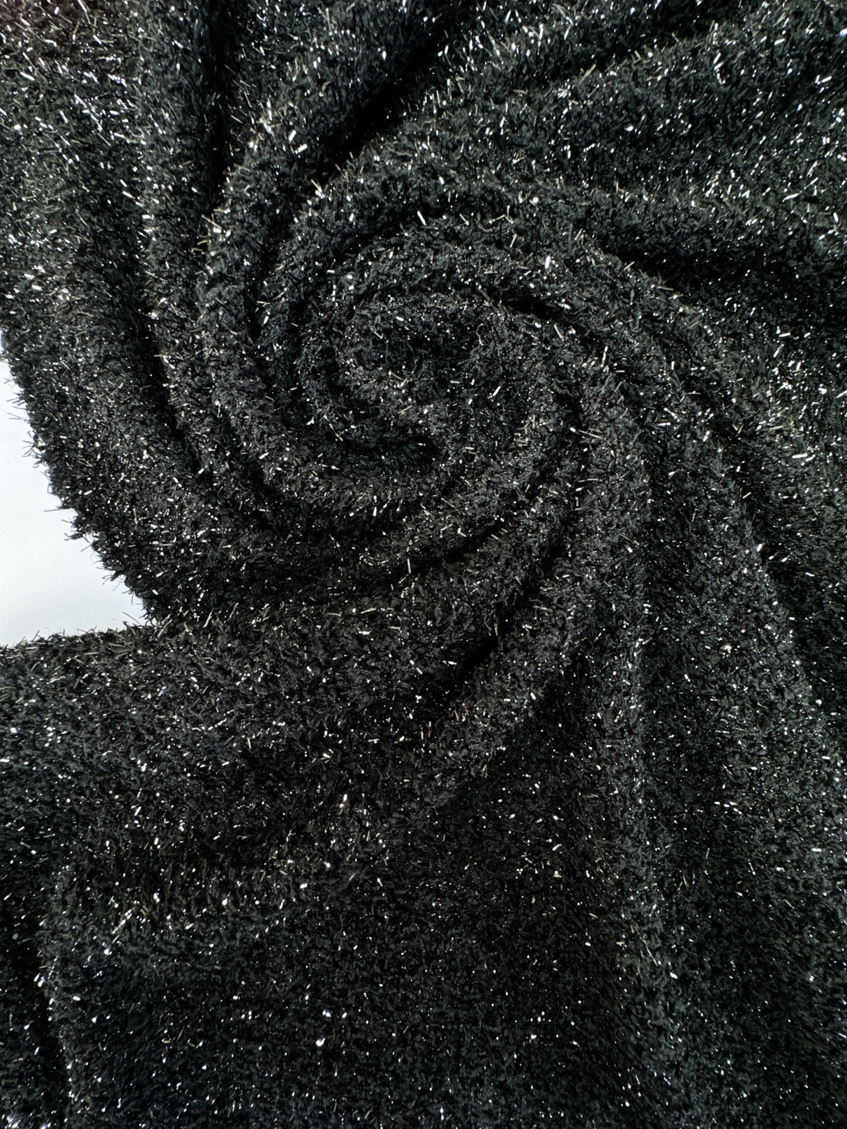 Black Lurex Polyester Knitted Fabric