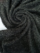 Black Lurex Polyester Knitted Fabric