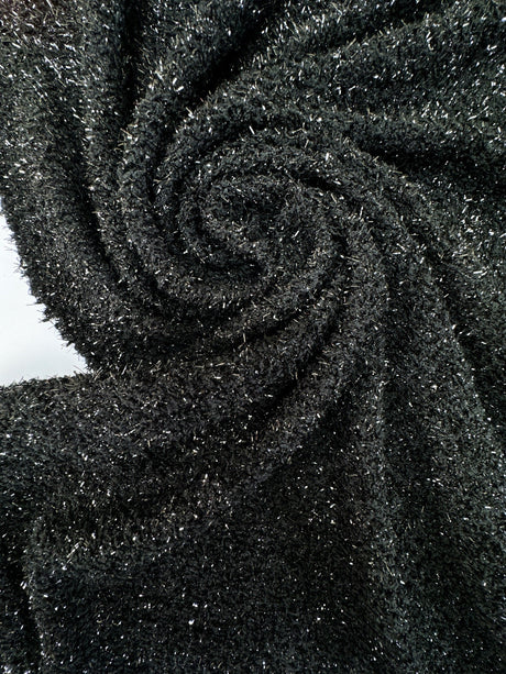 Black Lurex Polyester Knitted Fabric