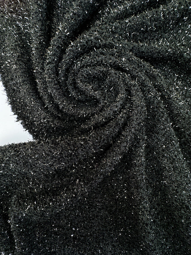 Black Lurex Polyester Knitted Fabric