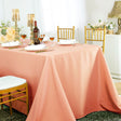 Rectangular Premium Polyester Tablecloth 90x132 Apricot/Peach