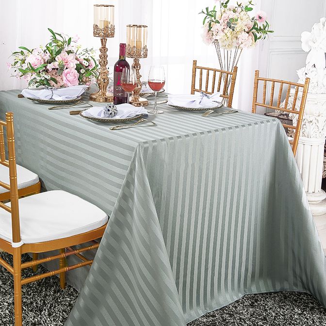 Striped Jacquard Polyester Rectangular Tablecloth Seamless
