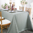 Rectangular Striped Jacquard Polyester Tablecloth Silver 90x156