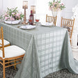 Rectangular Plaid Jacquard Polyester Tablecloth 90x156 Silver