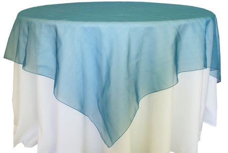 Organza Square Table Overlay 90x90 Peacock