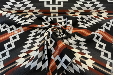 Sunbrella Zapotec Adobe Solution-Dyed Acrylic Fabric - Geometric Adobe Pattern, 54" Width (1 Yard)