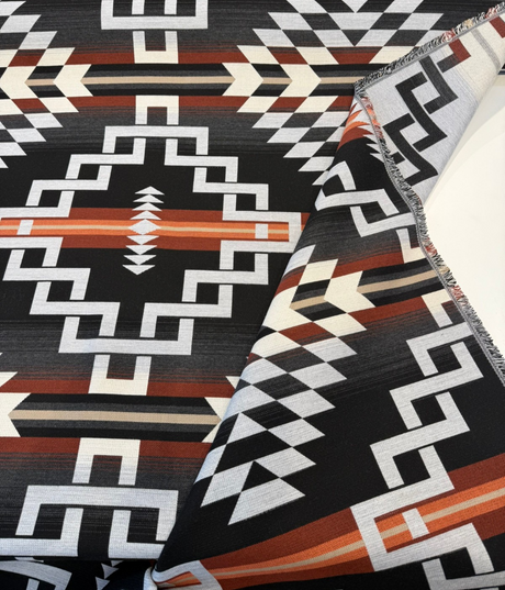 Sunbrella Zapotec Adobe Solution-Dyed Acrylic Fabric - Geometric Adobe Pattern, 54" Width (1 Yard)