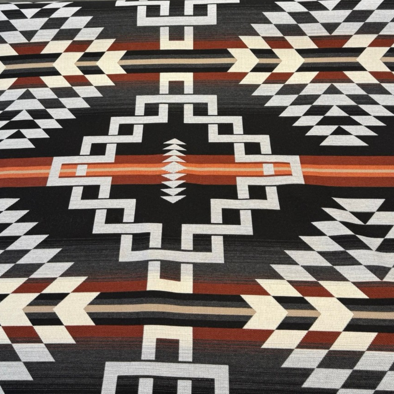 Sunbrella Zapotec Adobe Solution-Dyed Acrylic Fabric - Geometric Adobe Pattern, 54" Width (1 Yard)