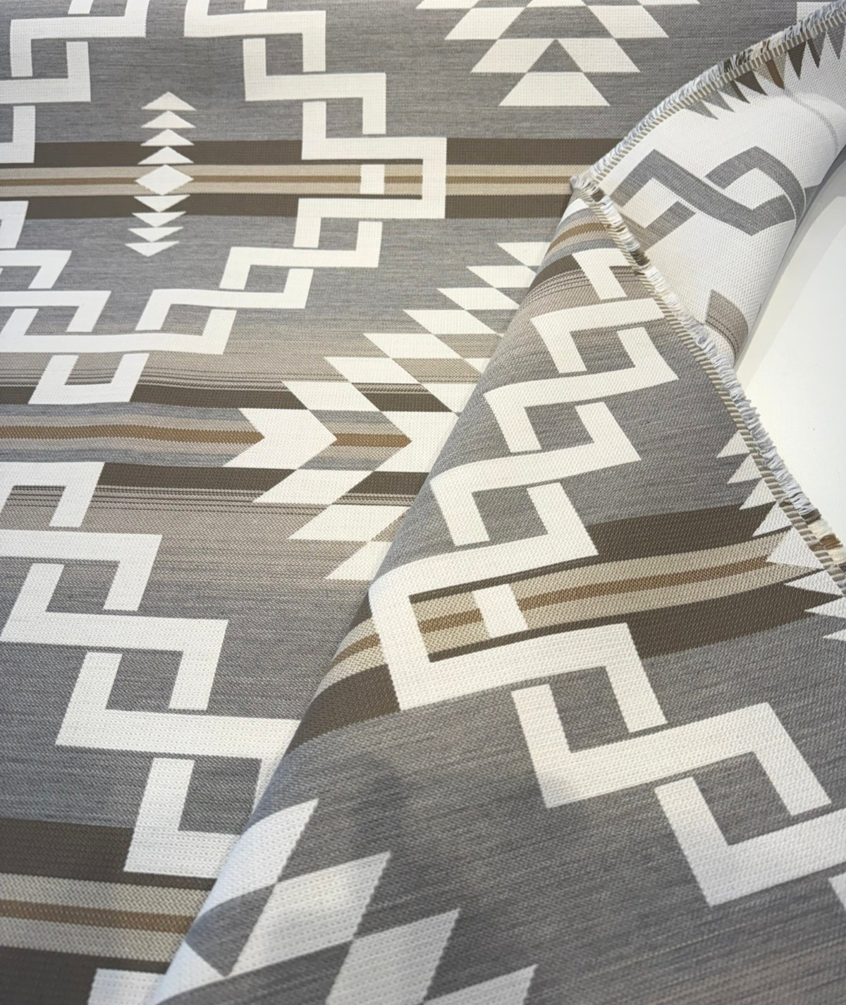 Sunbrella Pindler Zapotec Terra Acrylic Fabric - Terra Geometric Pattern, 54" Width (1 Yard)