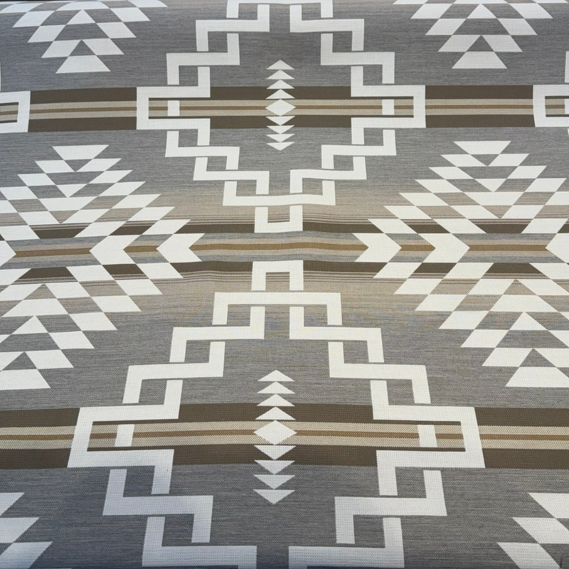 Sunbrella Pindler Zapotec Terra Acrylic Fabric - Terra Geometric Pattern, 54" Width (1 Yard)