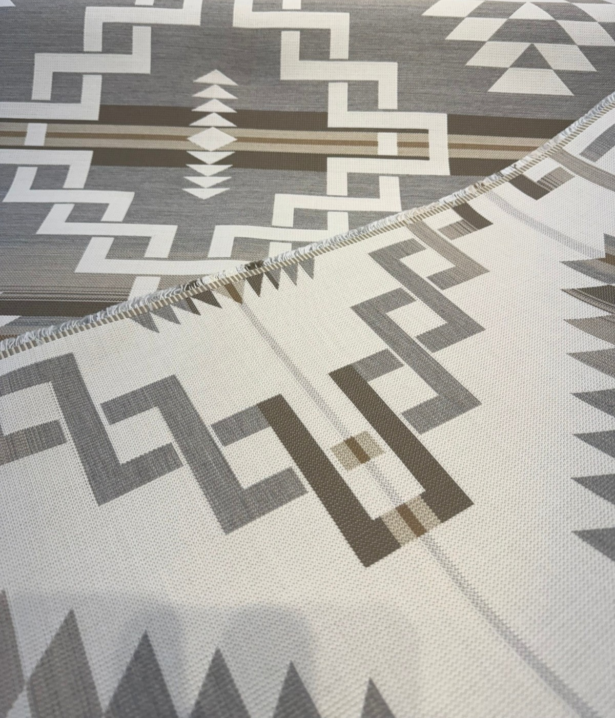 Sunbrella Pindler Zapotec Terra Acrylic Fabric - Terra Geometric Pattern, 54" Width (1 Yard)