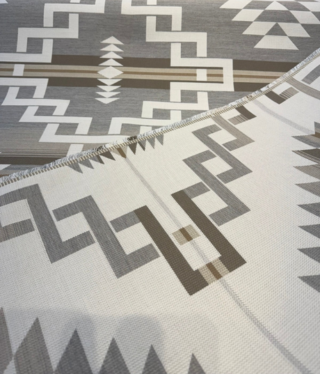 Sunbrella Pindler Zapotec Terra Acrylic Fabric - Terra Geometric Pattern, 54" Width (1 Yard)