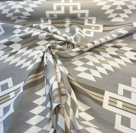 Sunbrella Pindler Zapotec Terra Acrylic Fabric - Terra Geometric Pattern, 54" Width (1 Yard)