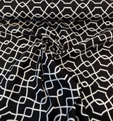 Sunbrella Folio Black Onyx 45741-000 Sunbrella Acrylic Fabric - Black And White Geometric, 54" Width, Reversible (1 Yard)
