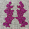 1 Pair Beaded & Corded Floral Lace Applique 10" x 2" Each Side