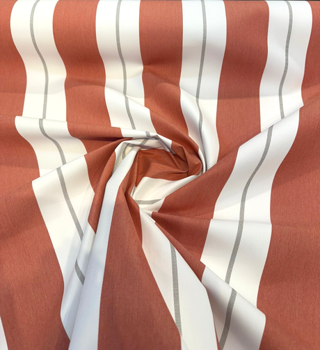 Sunbrella Relate Acrylic Fabric - Terracotta Orange Stripe, 54" Width (1 Yard)