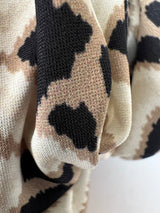 Polyamide Elastane Knitted Fabric Beige Black Geometric Print