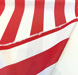 Sunbrella Explorer Venetian Red Stripe Acrylic Fabric - Red White Horizontal Stripe, 54" Width (1 Yard)