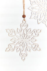 5" Wooden Cutout Snowflake Ornament