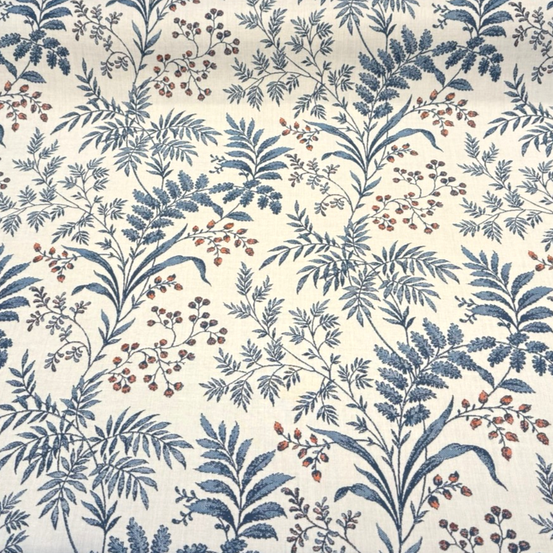 Sunbrella Marielle Sapphire Acrylic Fabric - Sapphire Blue Floral, 54" Width (1 Yard)