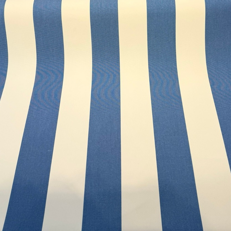 Sunbrella Acrylic Fabric - Blue Ivory Stripe, 54" Width (1 Yard)