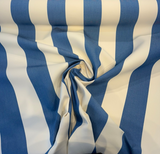 Sunbrella Acrylic Fabric - Blue Ivory Stripe, 54" Width (1 Yard)