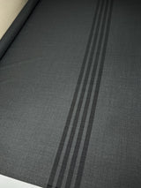Wool Twill Gray Striped Suiting Fabric