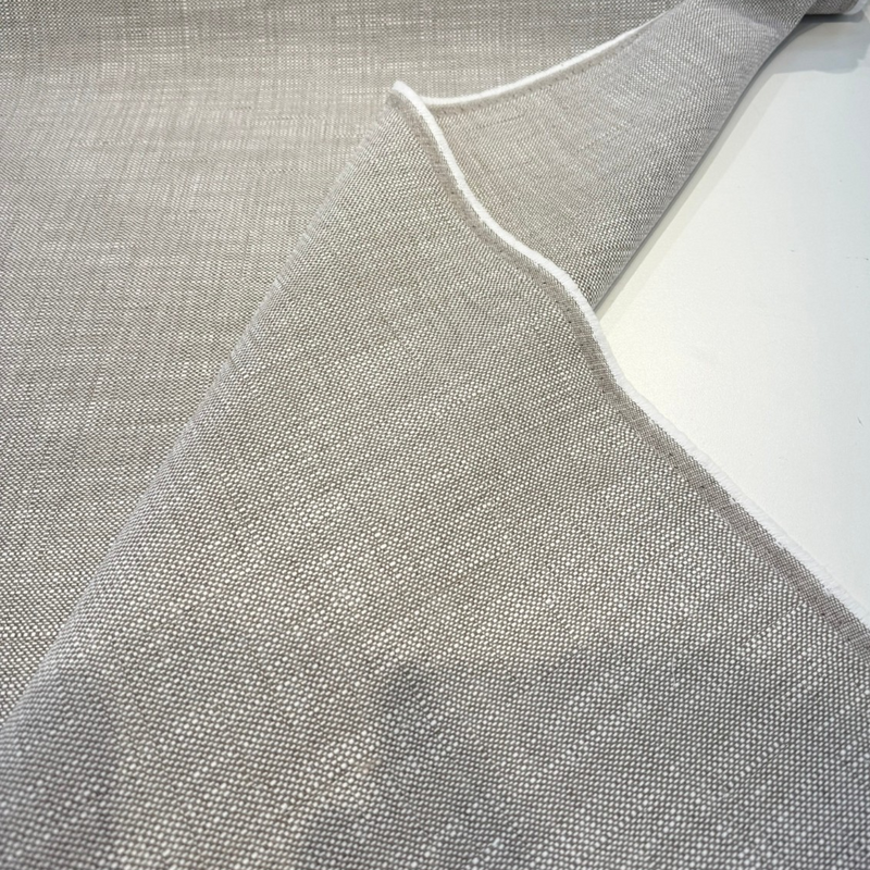 Sunbrella Ellis Birch Beige Solution Dyed Acrylic Fabric - Textured Linen-Like Weave, Beige, 54" Width (1 Yard)