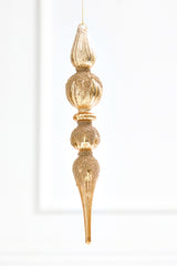 11" Champagne Mercury Glass Finial Ornament