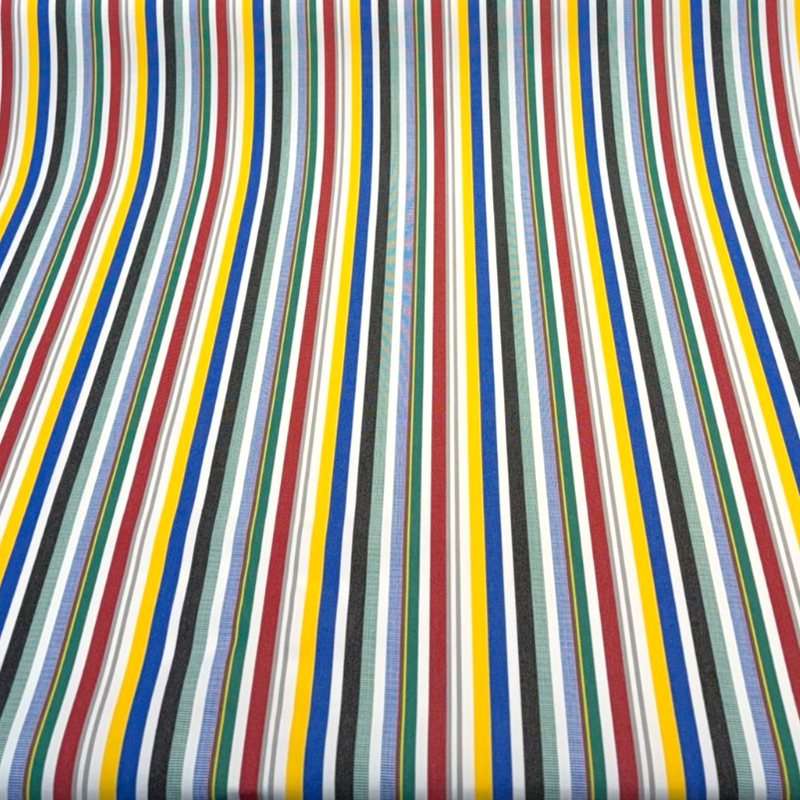Sunbrella Stripe Vita Confetti 4418-0054 Solution-Dyed Acrylic Fabric - Multi Color Horizontal Stripes, 54" Width (By The Yard)