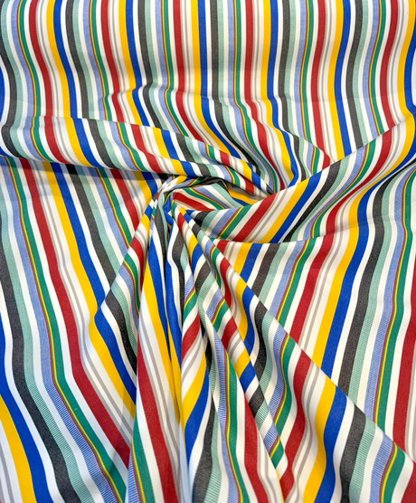 Sunbrella Stripe Vita Confetti 4418-0054 Solution-Dyed Acrylic Fabric - Multi Color Horizontal Stripes, 54" Width (By The Yard)