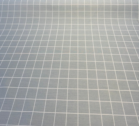Boxi Spa Acrylic Fabric - Spa Blue With Ivory Lines, 54" Width (1 Yard)