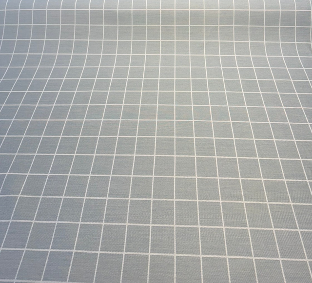 Boxi Spa Acrylic Fabric - Spa Blue With Ivory Lines, 54" Width (1 Yard)