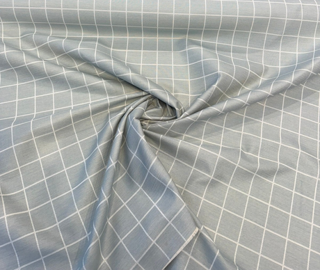 Boxi Spa Acrylic Fabric - Spa Blue With Ivory Lines, 54" Width (1 Yard)