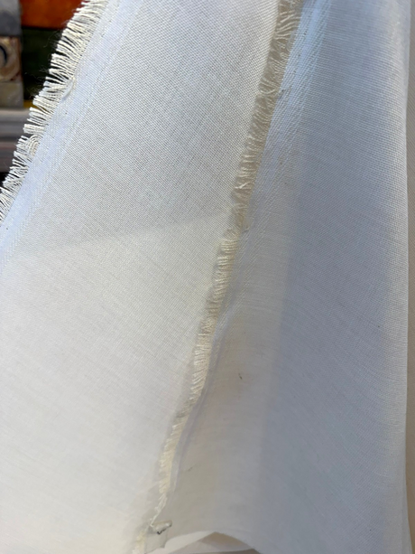 Sunbrella Vortex Bone Acrylic Fabric - Ivory Sheer Curtain, 118" Width (1 Yard)