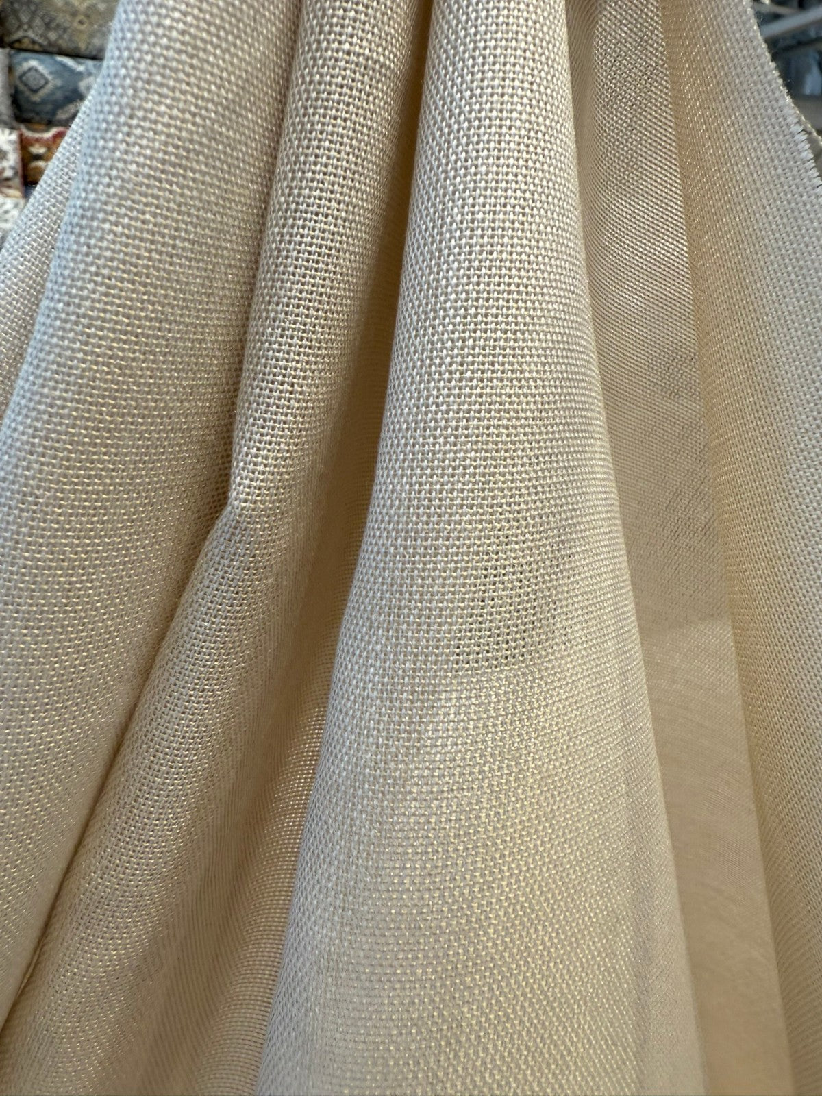 Sunbrella Outdoor 100 Percent Acrylic Fabric - Vortex Parchment Sheer, Parchment, 118" Width (1 Yard)
