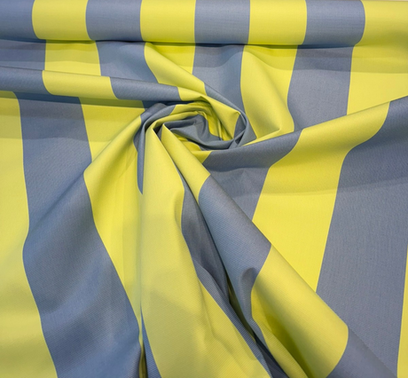 Sunbrella Explorer Stripe Acrylic Fabric - Limeade And Air Blue Horizontal Stripe, 54" Width (1 Yard)