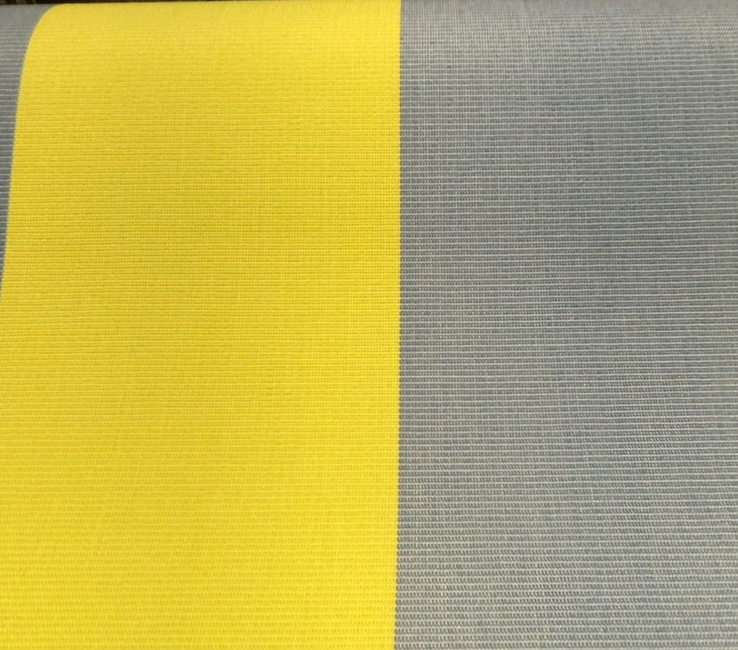 Sunbrella Explorer Stripe Acrylic Fabric - Limeade And Air Blue Horizontal Stripe, 54" Width (1 Yard)