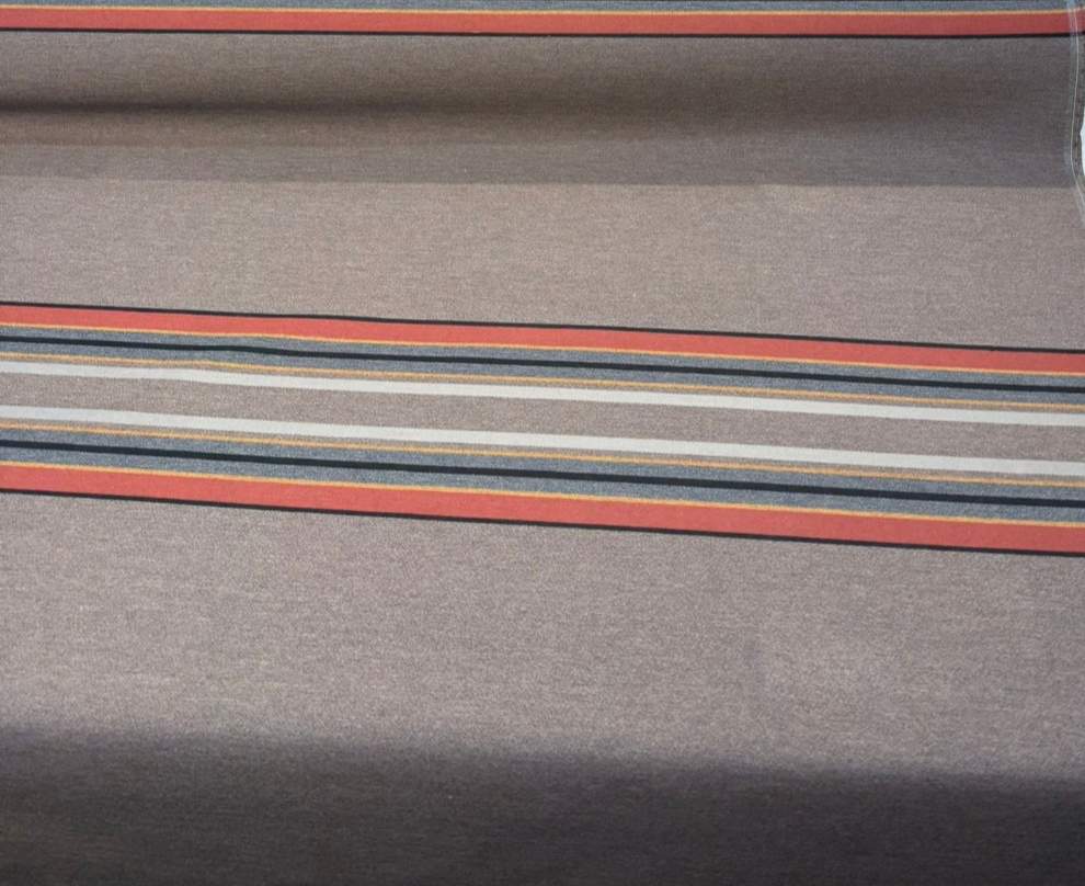 Sunbrella Pindler Stripe Yakima Park Acrylic Fabric - Mineral Umbar Stripe, 54" Width, 27" Vertical Repeat (1 Yard)