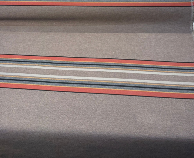 Sunbrella Pindler Stripe Yakima Park Acrylic Fabric - Mineral Umbar Stripe, 54" Width, 27" Vertical Repeat (1 Yard)