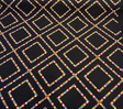 Waverly Beaded Lattice Embroidered Cotton Fabric - Jewel Black Multicolor Diamond Lattice, 55" Width (By The Yard)