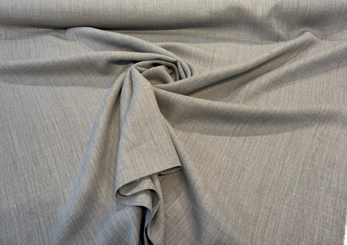 Nelen & Delbeke Belgian Linen Lino Gray Anchor Belgian Linen Fabric - Gray, 59" Width (1 Yard)