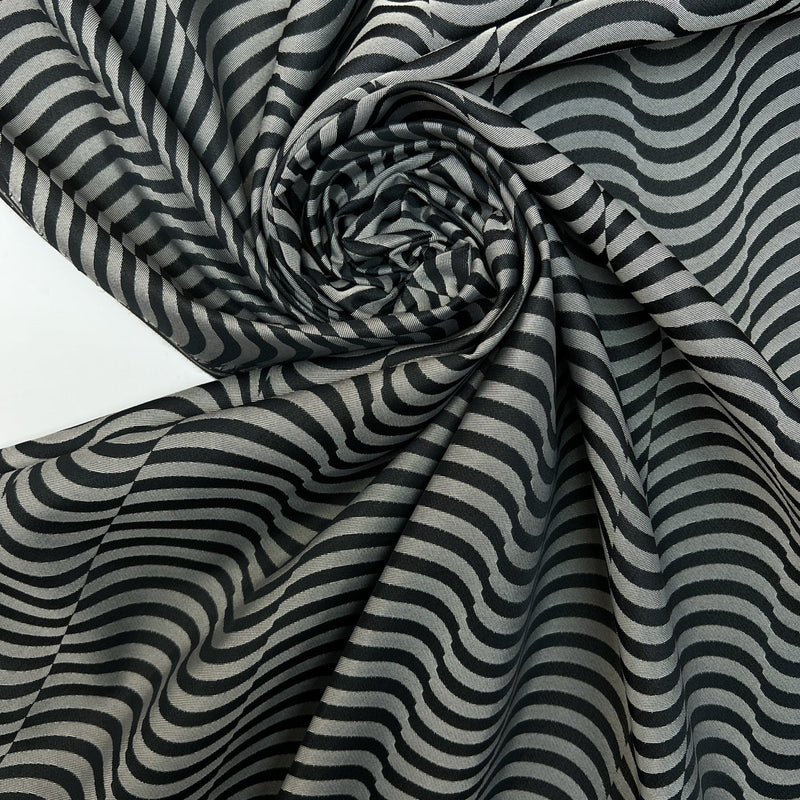 Polyamide Jacquard Abstract Gray-Black